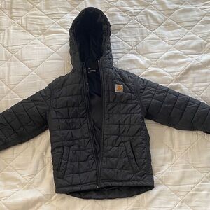 Carhartt Black Quilted Hooded Coat